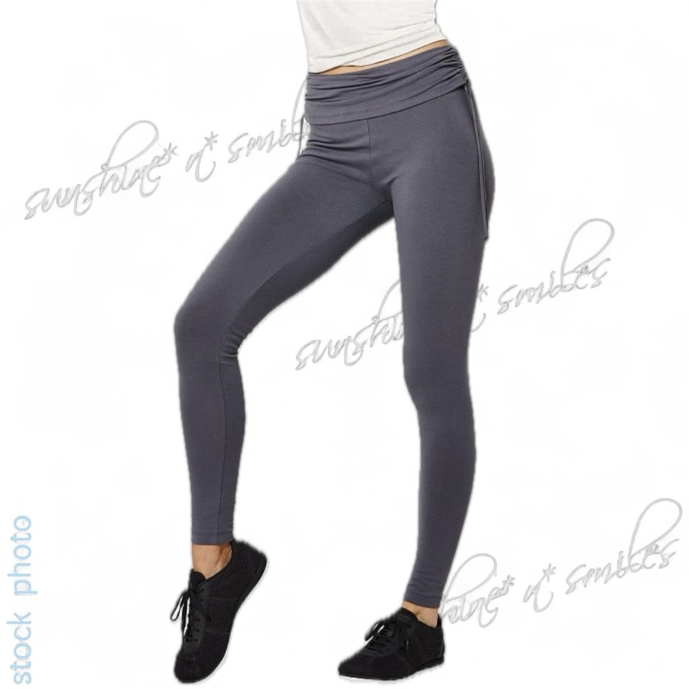 Victoria’s Secret VICTORIA SPORT Ruched Anytime Cotton Leggings Black Pearl Gray